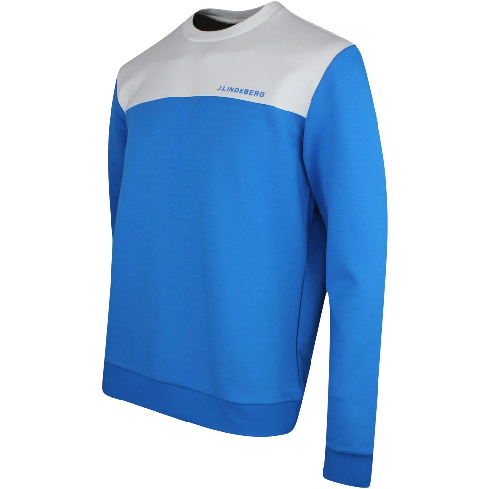 J.Lindeberg Golf Pullover - Jeff Crew Neck - Brilliant Blue SS23 4 J.Lindeberg Golf Pullover - Jeff Crew Neck - Brilliant Blue SS23 - Image 2