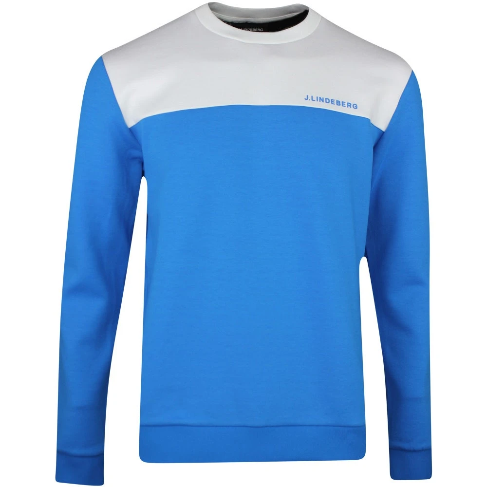 J.Lindeberg Golf Pullover - Jeff Crew Neck - Brilliant Blue SS23 3 J.Lindeberg Golf Pullover - Jeff Crew Neck - Brilliant Blue SS23