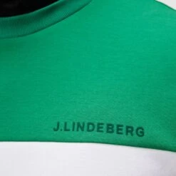 J.Lindeberg Golf Pullover - Jeff Crew Neck - White SS23 -Golf Fashion Shop j lindeberg golf pullover jeff crew neck white ss23 amjs07967 0000 10