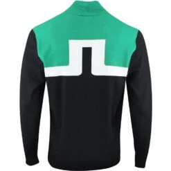 J.Lindeberg Golf Pullover - Jeff Knitted QZ - Black SS23 -Golf Fashion Shop j lindeberg golf pullover jeff knitted sweater black ss23 amkw08141 9999 r