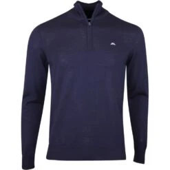 J.Lindeberg Golf Pullover - Kian Tour Merino QZ - JL Navy 2023