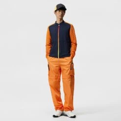 J.Lindeberg Golf Mid Layer - Rolf Hybrid Knit FZ - JL Navy SS23 -Golf Fashion Shop j lindeberg golf pullover rolf hybrid knit jl navy ss23 amkw07594 6855 e
