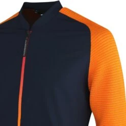 J.Lindeberg Golf Mid Layer - Rolf Hybrid Knit FZ - JL Navy SS23 -Golf Fashion Shop j lindeberg golf pullover rolf hybrid knit jl navy ss23 amkw07594 6855 o