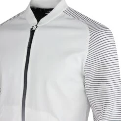 J.Lindeberg Golf Mid Layer - Rolf Hybrid Knit FZ - White SS23 14 J.Lindeberg Golf Mid Layer - Rolf Hybrid Knit FZ - White SS23 -Golf Fashion Shop j lindeberg golf pullover rolf hybrid knit white ss23 amkw07594 0000 m