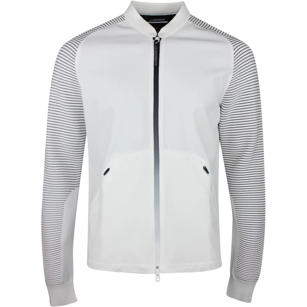 J.Lindeberg Golf Mid Layer - Rolf Hybrid Knit FZ - White SS23 3 J.Lindeberg Golf Mid Layer - Rolf Hybrid Knit FZ - White SS23
