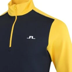 J.Lindeberg Golf Pullover - Terry HZ Mid - Citrus SS23 -Golf Fashion Shop j lindeberg golf pullover terry hz mid citrus ss23 amjs07868 i040 79