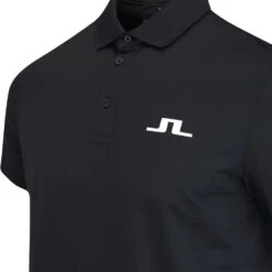 J.Lindeberg Golf Shirt - Bridge Regular Fit - Black AW23 -Golf Fashion Shop j lindeberg golf shirt bridge regular fit black aw23 gmjt08838 9999 197