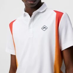 J.Lindeberg Golf Shirt - Freddy Regular Fit - White SS23 -Golf Fashion Shop j lindeberg golf shirt freddy regular fit polo white ss23 gmjt07565 0000 b