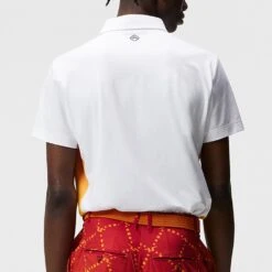 J.Lindeberg Golf Shirt - Freddy Regular Fit - White SS23 -Golf Fashion Shop j lindeberg golf shirt freddy regular fit polo white ss23 gmjt07565 0000 d