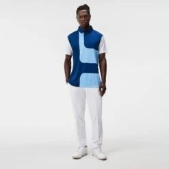J.Lindeberg Golf Shirt - Graham Regular Fit - Estate Blue AW23 -Golf Fashion Shop j lindeberg golf shirt graham regular fit estate blue aw23 gmjt08854 o341 23