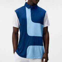 J.Lindeberg Golf Shirt - Graham Regular Fit - Estate Blue AW23 -Golf Fashion Shop j lindeberg golf shirt graham regular fit estate blue aw23 gmjt08854 o341 25