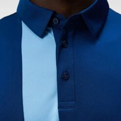 J.Lindeberg Golf Shirt - Graham Regular Fit - Estate Blue AW23 -Golf Fashion Shop j lindeberg golf shirt graham regular fit estate blue aw23 gmjt08854 o341 41