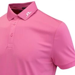 J.Lindeberg Golf Shirt - KV Regular Fit - Azalea Pink HS23 -Golf Fashion Shop j lindeberg golf shirt kv print high summer 2023 0009 img 9358