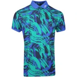 J.Lindeberg Golf Shirt - KV Print Regular Fit - Death Valley AW23