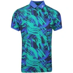 J.Lindeberg Golf Shirt - Tour Tech Print Reg Fit - Death Valley AW23