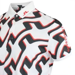 J.Lindeberg Golf Shirt - Tour Tech Print Reg Fit - Wave Bridge AW23 -Golf Fashion Shop j lindeberg golf shirt tour tech print reg fit wave bridge aw23 gmjt08576 a038 147
