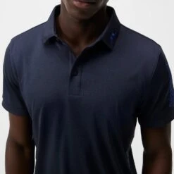 J.Lindeberg Golf Shirt - Tour Tech Slim Fit - Navy Mel. AW23 -Golf Fashion Shop j lindeberg golf shirt tour tech slim fit navy mel aw23 gmjt08579 6881 15
