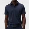 J.Lindeberg Golf Shirt - Tour Tech Slim Fit - Navy Mel. AW23 -Golf Fashion Shop j lindeberg golf shirt tour tech slim fit navy mel aw23 gmjt08579 6881 18