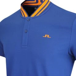 J.Lindeberg Golf Shirt - Tyson Regular Fit - Estate Blue AW23 -Golf Fashion Shop j lindeberg golf shirt tyson regular fit estate blue aw23 gmjt08574 o341 133