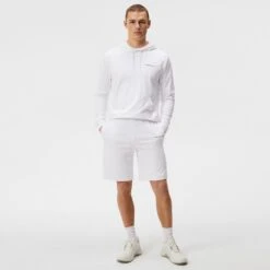 J.Lindeberg Golf Shorts - Jersey Logo - White HS23 -Golf Fashion Shop j lindeberg golf shorts jersey logo white hs23 gmjs08398 0000 c