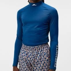 J.Lindeberg Golf Base Layer - Aello SC - Estate Blue AW23 -Golf Fashion Shop j lindeberg golf base layer aello sc estate blue aw23 gmjt08563 o341 25