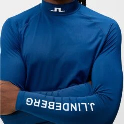 J.Lindeberg Golf Base Layer - Aello SC - Estate Blue AW23 -Golf Fashion Shop j lindeberg golf base layer aello sc estate blue aw23 gmjt08563 o341 27