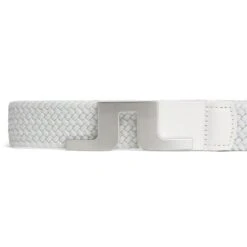 J.Lindeberg Golf Belt - Berry Stretch Woven - White AW23 -Golf Fashion Shop j lindeberg golf belt berry elastic white aw23 3 detail