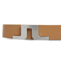 J.Lindeberg Golf Belt - Bridger Leather - Chipmunk AW23 -Golf Fashion Shop j lindeberg golf belt bridger leather chipmunk aw23 3 detail