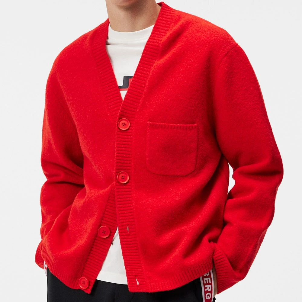 J.Lindeberg Golf Jumper - Clarke Knitted Cardigan - Fiery Red AW23 7 J.Lindeberg Golf Jumper - Clarke Knitted Cardigan - Fiery Red AW23 - Image 5