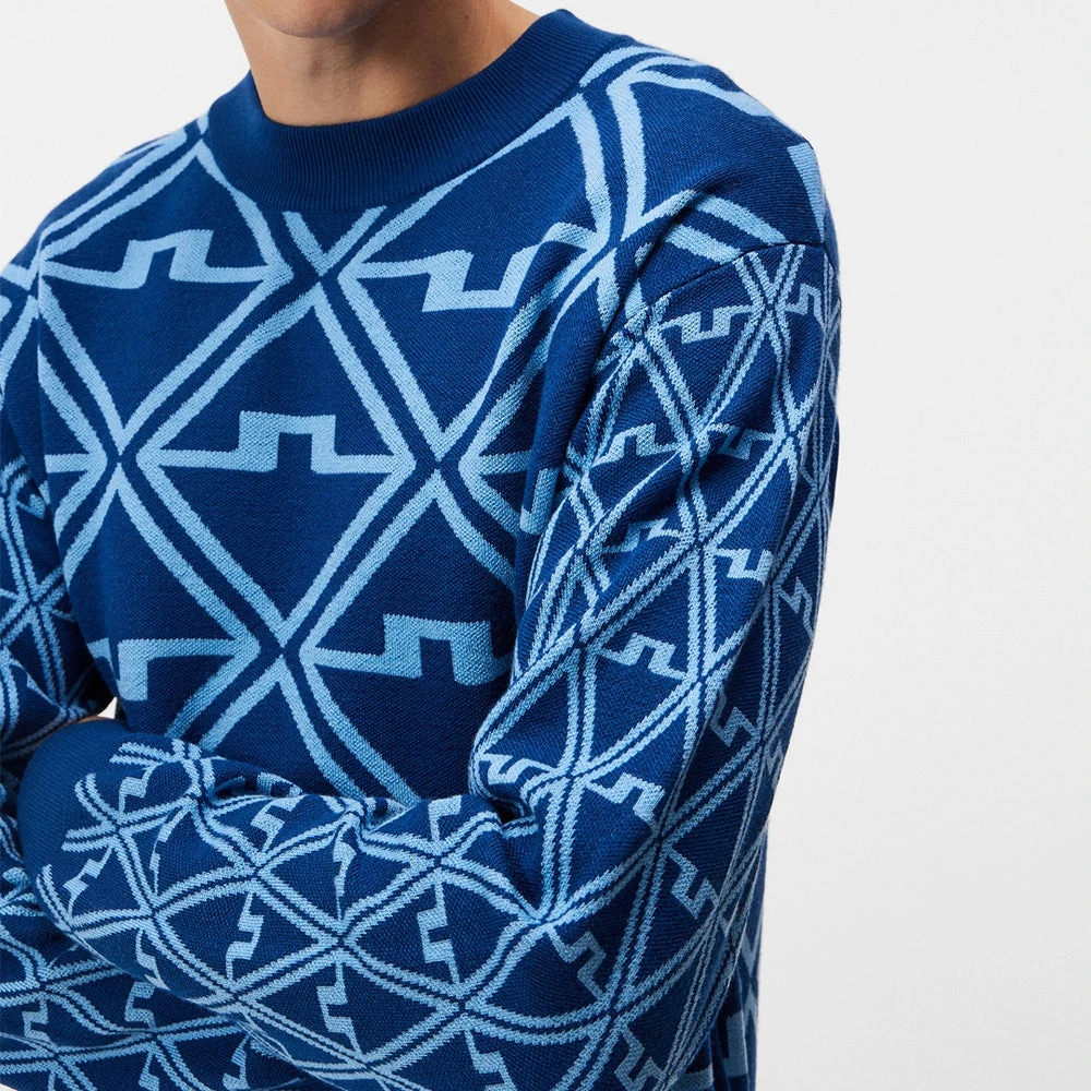 J.Lindeberg Golf Jumper - Isaac Jacquard Knit - EB Diamond AW23 - Image 7