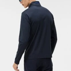 J.Lindeberg Golf Pullover - Luke HZ Mid - JL Navy AW23 -Golf Fashion Shop j lindeberg golf pullover luke hz mid jl navy aw23 3 detail