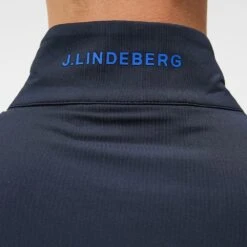 J.Lindeberg Golf Pullover - Luke HZ Mid - JL Navy AW23 -Golf Fashion Shop j lindeberg golf pullover luke hz mid jl navy aw23 7 detail