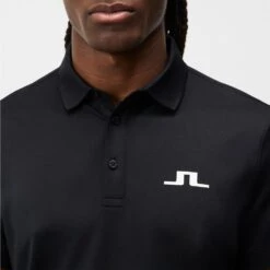 J.Lindeberg Golf Shirt - Bridge Regular Fit - Black AW23 -Golf Fashion Shop j lindeberg golf shirt bridge regular fit black aw23 gmjt08838 9999 95