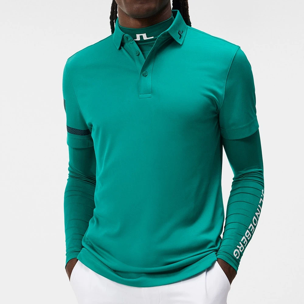 J.Lindeberg Golf Shirt - Heath Regular Fit - Proud Peacock AW23 - Image 5