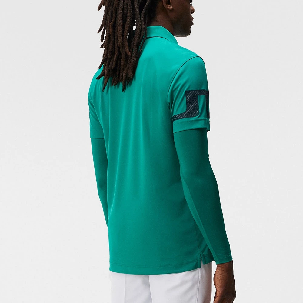 J.Lindeberg Golf Shirt - Heath Regular Fit - Proud Peacock AW23 - Image 6