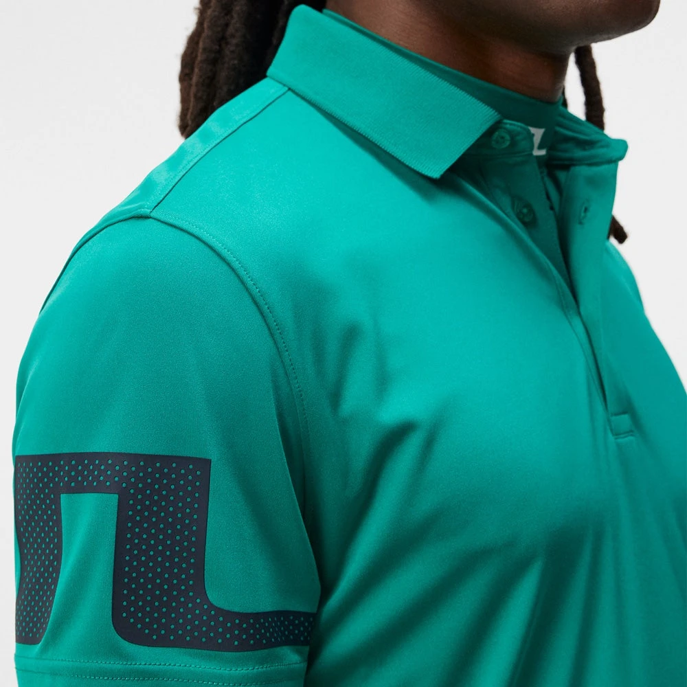 J.Lindeberg Golf Shirt - Heath Regular Fit - Proud Peacock AW23 - Image 7