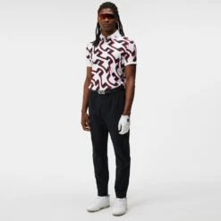 J.Lindeberg Golf Shirt - Tour Tech Print Reg Fit - Wave Bridge AW23 -Golf Fashion Shop j lindeberg golf shirt tour tech print reg fit wave bridge aw23 6 detail