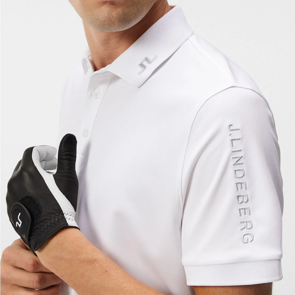 J.Lindeberg Golf Shirt - Tour Tech Slim Fit - Grey Melange AW23 - Image 7