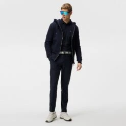 J.Lindeberg Golf Hoodie - Alpha Fleece FZ - JL Navy AW23 15 J.Lindeberg Golf Hoodie - Alpha Fleece FZ - JL Navy AW23 -Golf Fashion Shop jl alpha stretch fleece zipper navy 3