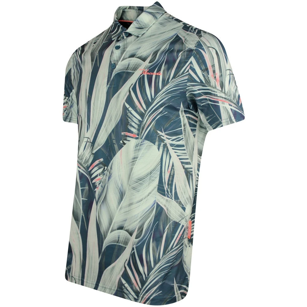 Macade Golf Shirt - Calathea Floral Polo - Teal SS23 4 Macade Golf Shirt - Calathea Floral Polo - Teal SS23 - Image 2