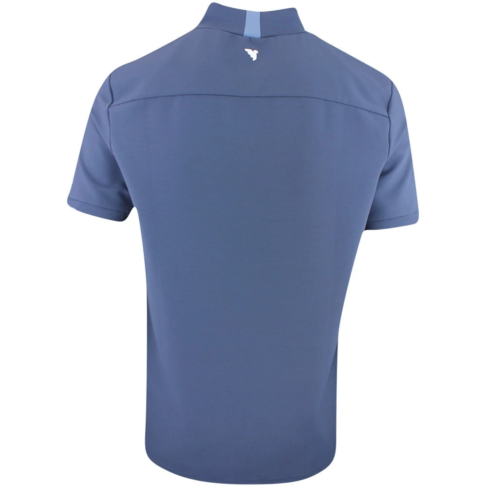 Macade Golf Shirt - Heath Mock Polo - Mid Blue AW23 5 Macade Golf Shirt - Heath Mock Polo - Mid Blue AW23 - Image 3