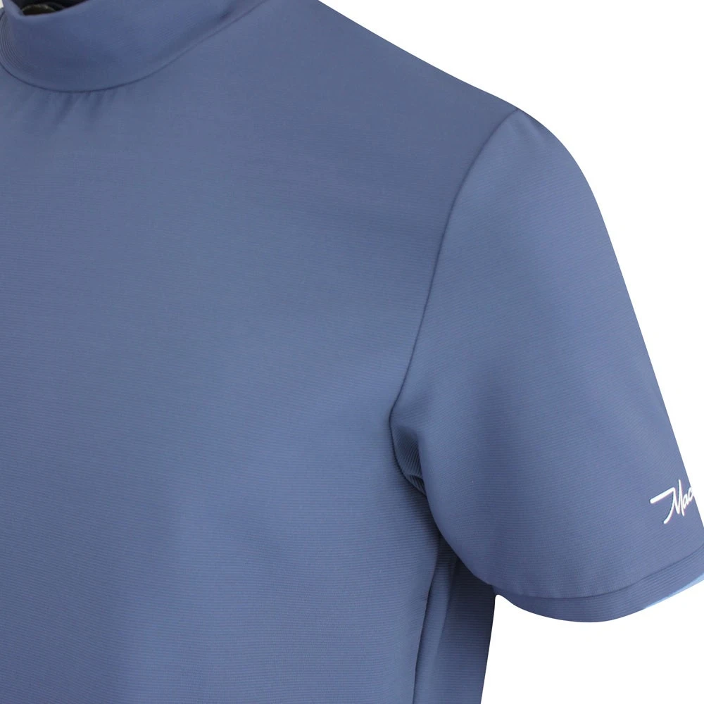 Macade Golf Shirt - Heath Mock Polo - Mid Blue AW23 6 Macade Golf Shirt - Heath Mock Polo - Mid Blue AW23 - Image 4