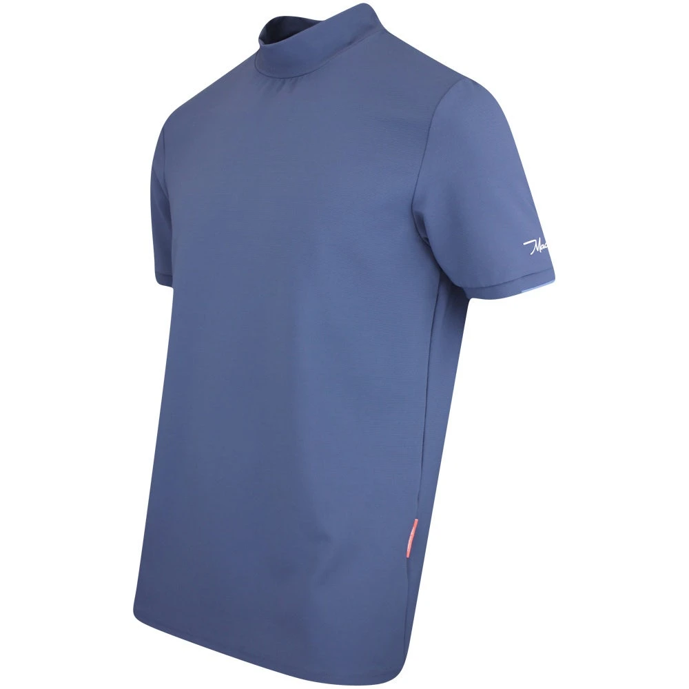 Macade Golf Shirt - Heath Mock Polo - Mid Blue AW23 4 Macade Golf Shirt - Heath Mock Polo - Mid Blue AW23 - Image 2