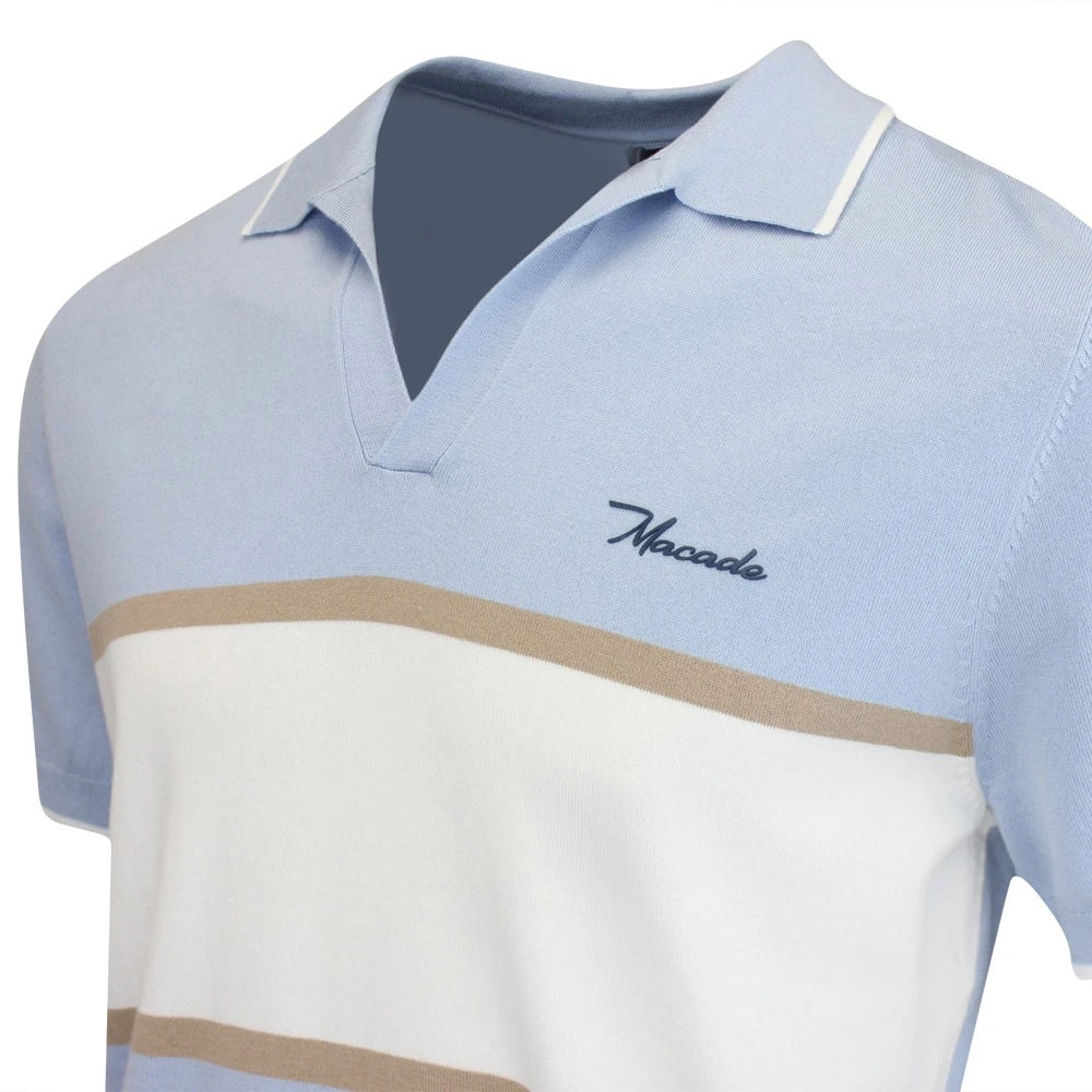 Macade Golf Shirt - Mac Intarsia Knitted Polo - Light Blue AW23 6 Macade Golf Shirt - Mac Intarsia Knitted Polo - Light Blue AW23 - Image 4