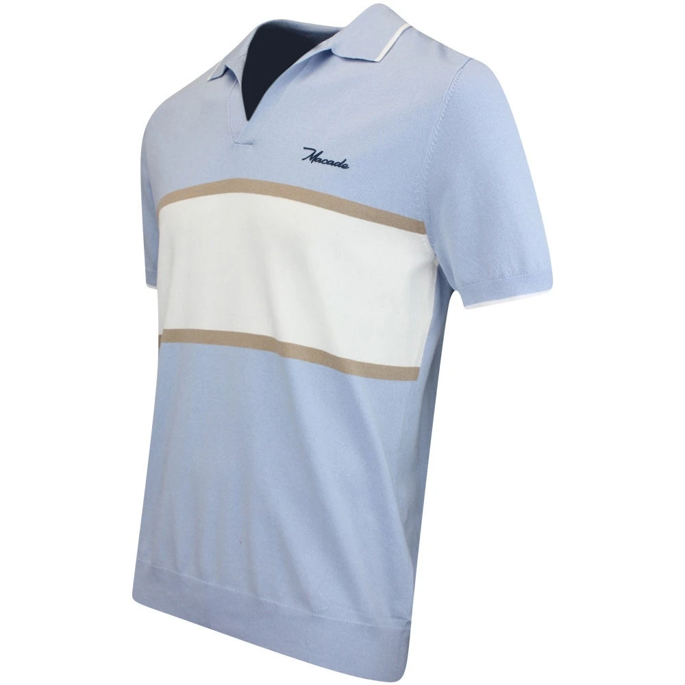 Macade Golf Shirt - Mac Intarsia Knitted Polo - Light Blue AW23 4 Macade Golf Shirt - Mac Intarsia Knitted Polo - Light Blue AW23 - Image 2