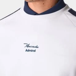 Macade Golf Pullover - Admiral Sportswear Kit Crew - White AW23 19 Macade Golf Pullover - Admiral Sportswear Kit Crew - White AW23 -Golf Fashion Shop macade admiral collaboration 0024 whitekitadmiralcrewneckweb4