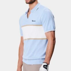 Macade Golf Shirt - Mac Intarsia Knitted Polo - Light Blue AW23 17 Macade Golf Shirt - Mac Intarsia Knitted Polo - Light Blue AW23 -Golf Fashion Shop macade golf 0012 2. mac light blue 1296x