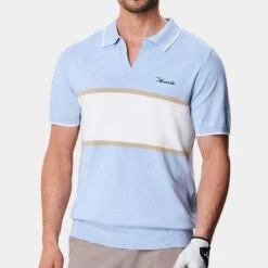 Macade Golf Shirt - Mac Intarsia Knitted Polo - Light Blue AW23 16 Macade Golf Shirt - Mac Intarsia Knitted Polo - Light Blue AW23 -Golf Fashion Shop macade golf 0013 1. mac light blue 1296x