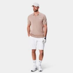 Macade Golf Shirt - Mac Knitted Polo - Brown AW23 -Golf Fashion Shop macade golf 0014 6. mac beige 1080x