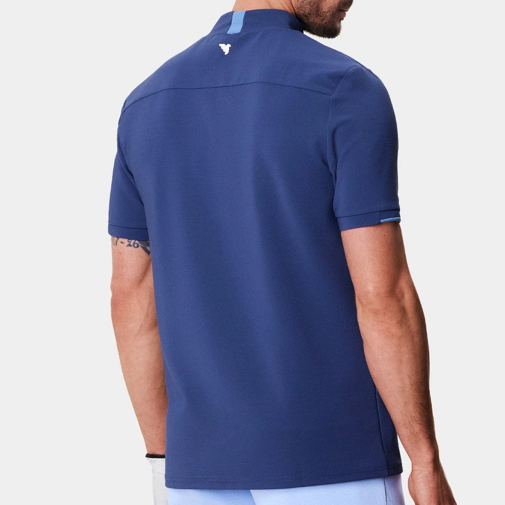 Macade Golf Shirt - Heath Mock Polo - Mid Blue AW23 9 Macade Golf Shirt - Heath Mock Polo - Mid Blue AW23 - Image 7